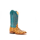 Women's Macie Bean Antique Saddle Big Bass with 12" Turquoise Sinsation Top M2008 - Crazy House Western Wear