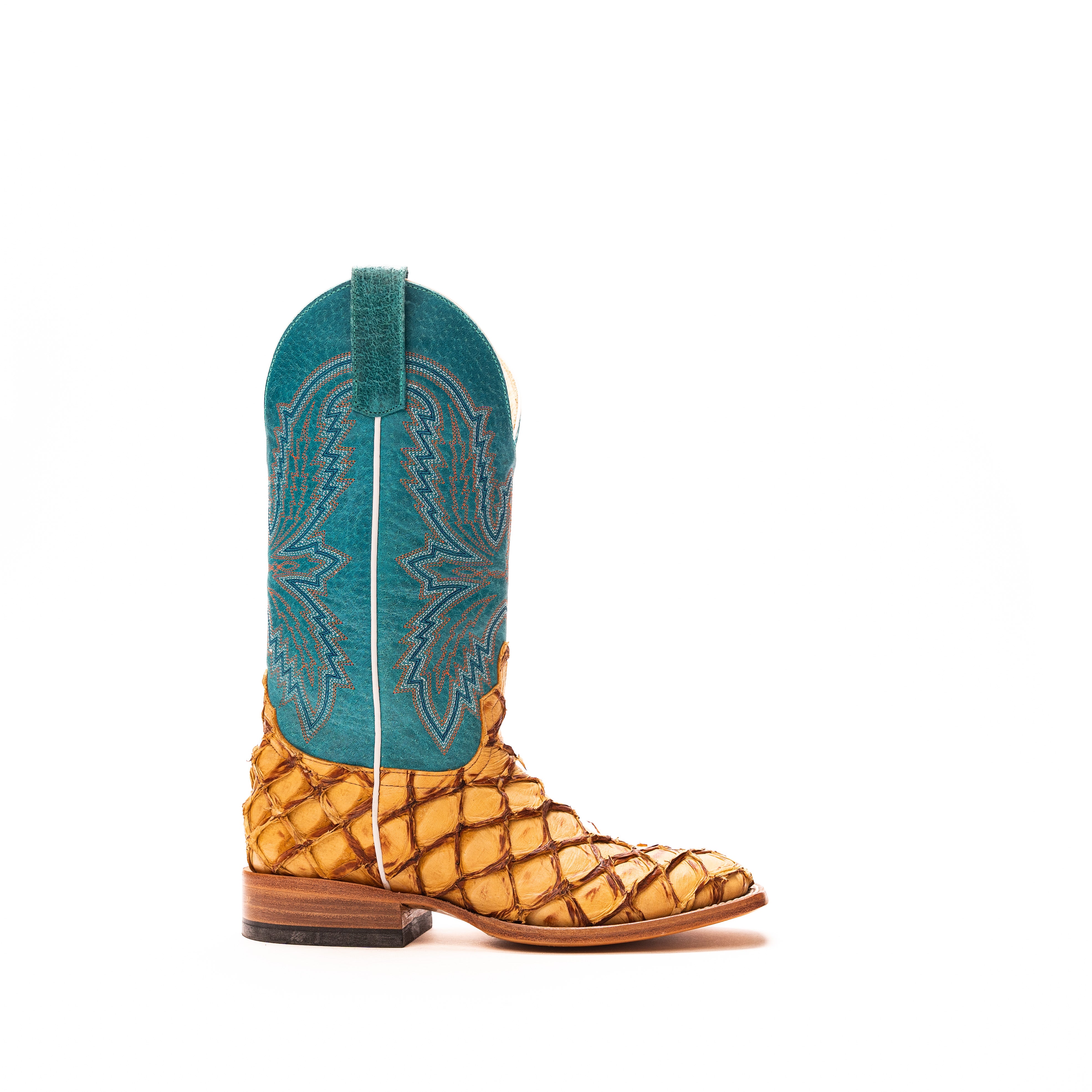 Women's Macie Bean Antique Saddle Big Bass with 12" Turquoise Sinsation Top M2008 - Crazy House Western Wear