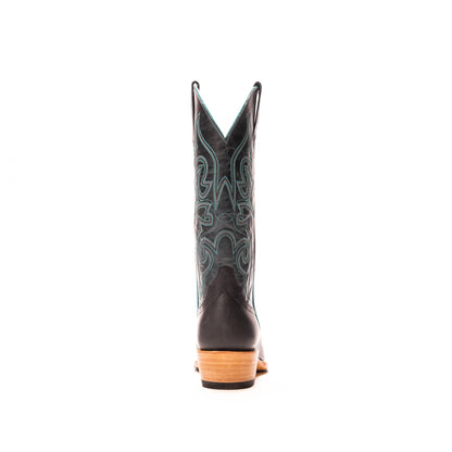 Women's Macie Bean Black Pull Up with 13" Navy Explosion Top M9507 - Crazy House Western Wear