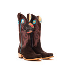 Women's Macie Bean Chocolate Suede with 13" Bone Explosion Top M9509 - Crazy House Western Wear