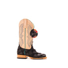 Women's Macie Bean Black Matte Big Bass with 12" Bleached Bone Top M2034 - Crazy House Western Wear