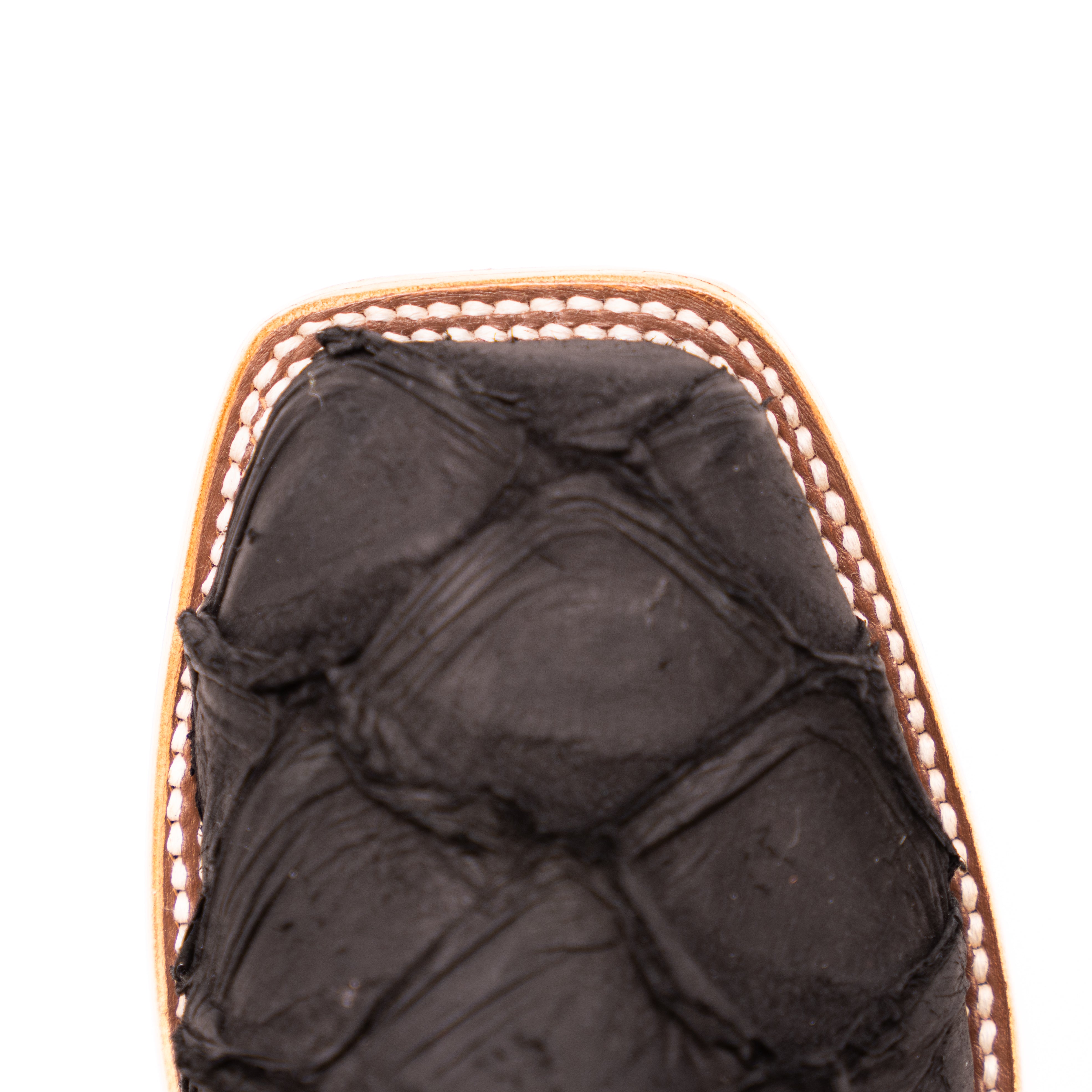 Women's Macie Bean Black Matte Big Bass with 12" Bleached Bone Top M2034 - Crazy House Western Wear