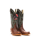 Women's Macie Bean Kango Tobacco Full Quill Ostrich with 13" Emerald Explosion Top M9502 - Crazy House Western Wear