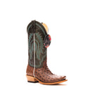 Women's Macie Bean Kango Tobacco Full Quill Ostrich with 13" Emerald Explosion Top M9502 - Crazy House Western Wear