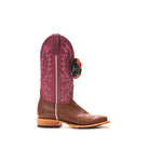 Women's Macie Bean Kango Tobacco Smooth Ostrich with 12" Purple Explosion Top M2028 - Crazy House Western Wear