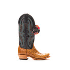 Women's Macie Bean Antique Saddle Full Quill Ostrich with 13" Navy Explosion Top M9503 - Crazy House Western Wear