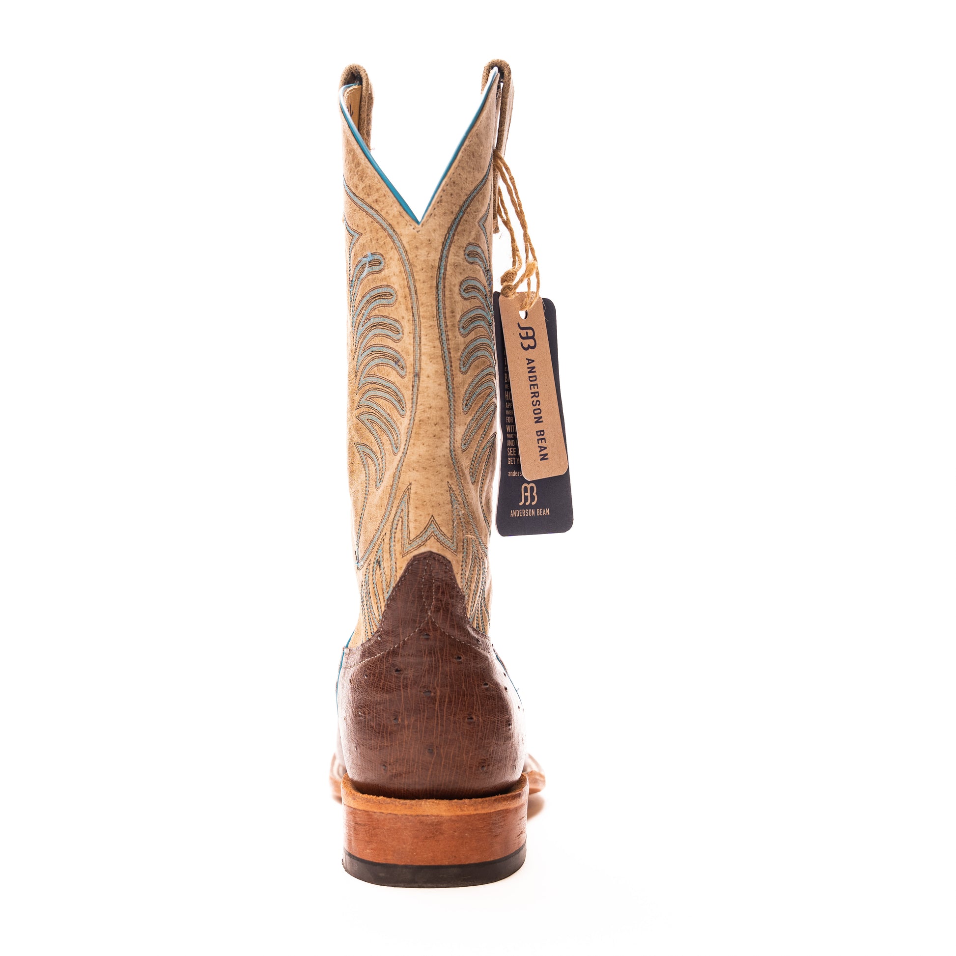 brown ostrich anderson bean cowboy boots