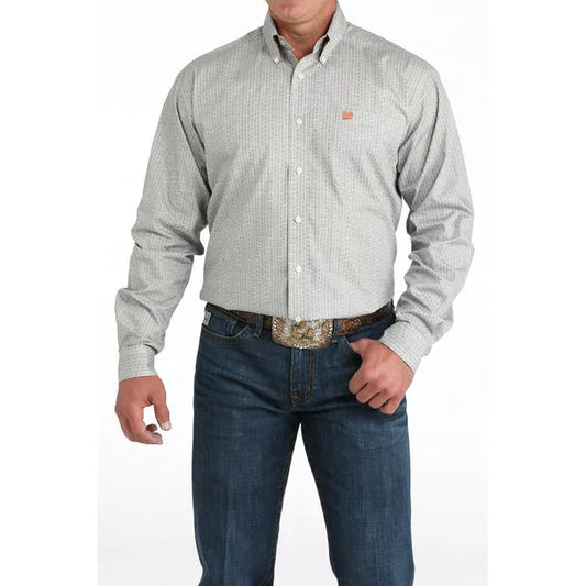 Men's Cinch Cream Geometric Print Button Up Shirt MTW1105961 - Crazy House Western Wear
