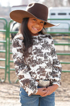 Girl's Cruel Long Sleeve Knit Cream Patterned Shirt CTK8840004