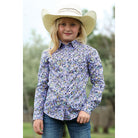 Girl's Cruel Long Sleeve Lilac Paisley Printed Snap Shirt CTW3230055