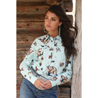 Women's Cruel Denim Light Blue Western Long Sleeve Shirt CTW7501003