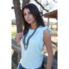 Women's Cruel Denim Light Blue Ruffled Blouse CTW7534001