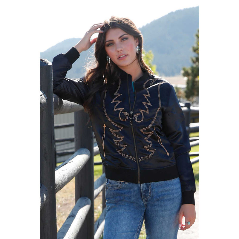 Women's Cruel Denim Black Bomber Jacket 