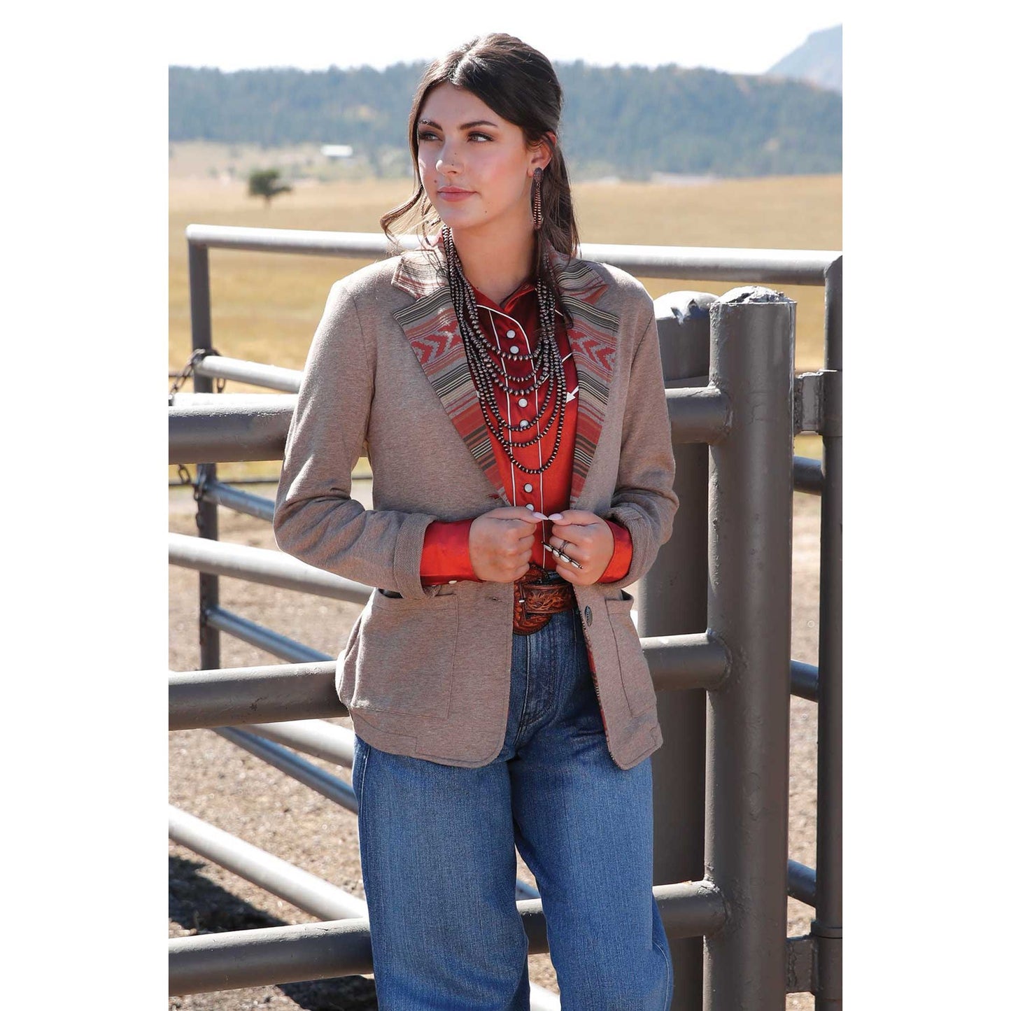 Women's Cruel Denim Blazer - Stone CWJ7524001