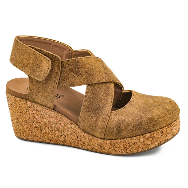 Women's Corky's Tan Case Closed Wedges 10-0150-TAN