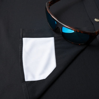 Men's Poncho "The Cast Iron" Black Long Sleeve Button Up Shirt 