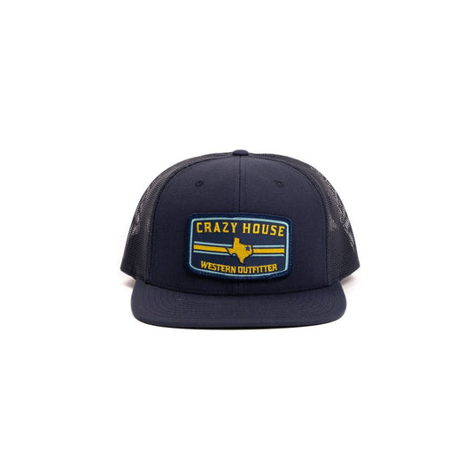 Crazy House Unisex Navy Flatbill Cap with Outfitter Patch - Crazy House Western Wear