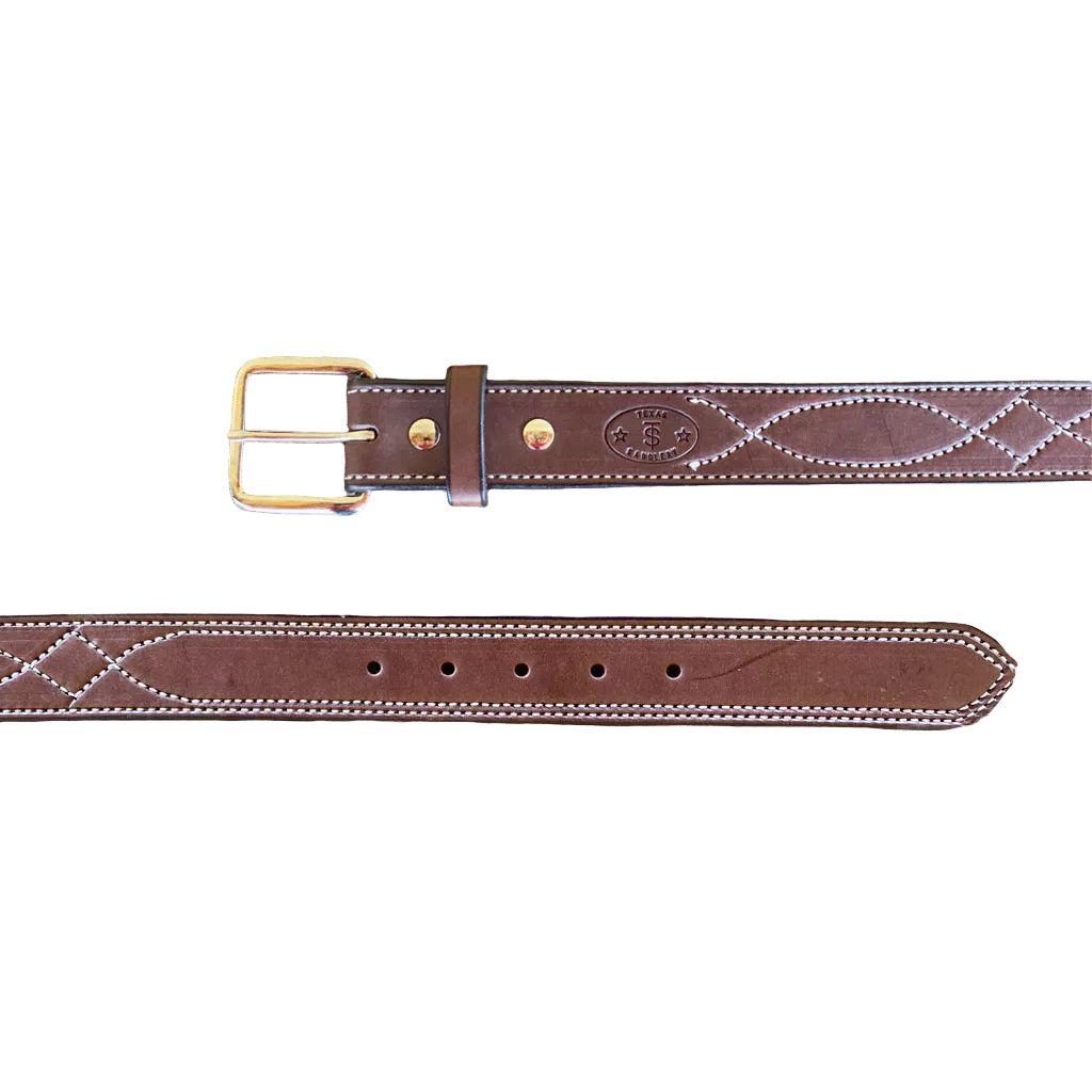 Men's Texas Saddlery Chocolate Gunfighter Belt 1W49