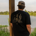 Men's Poncho Short Sleeve Black "The Cowboy Moon" T-shirt 