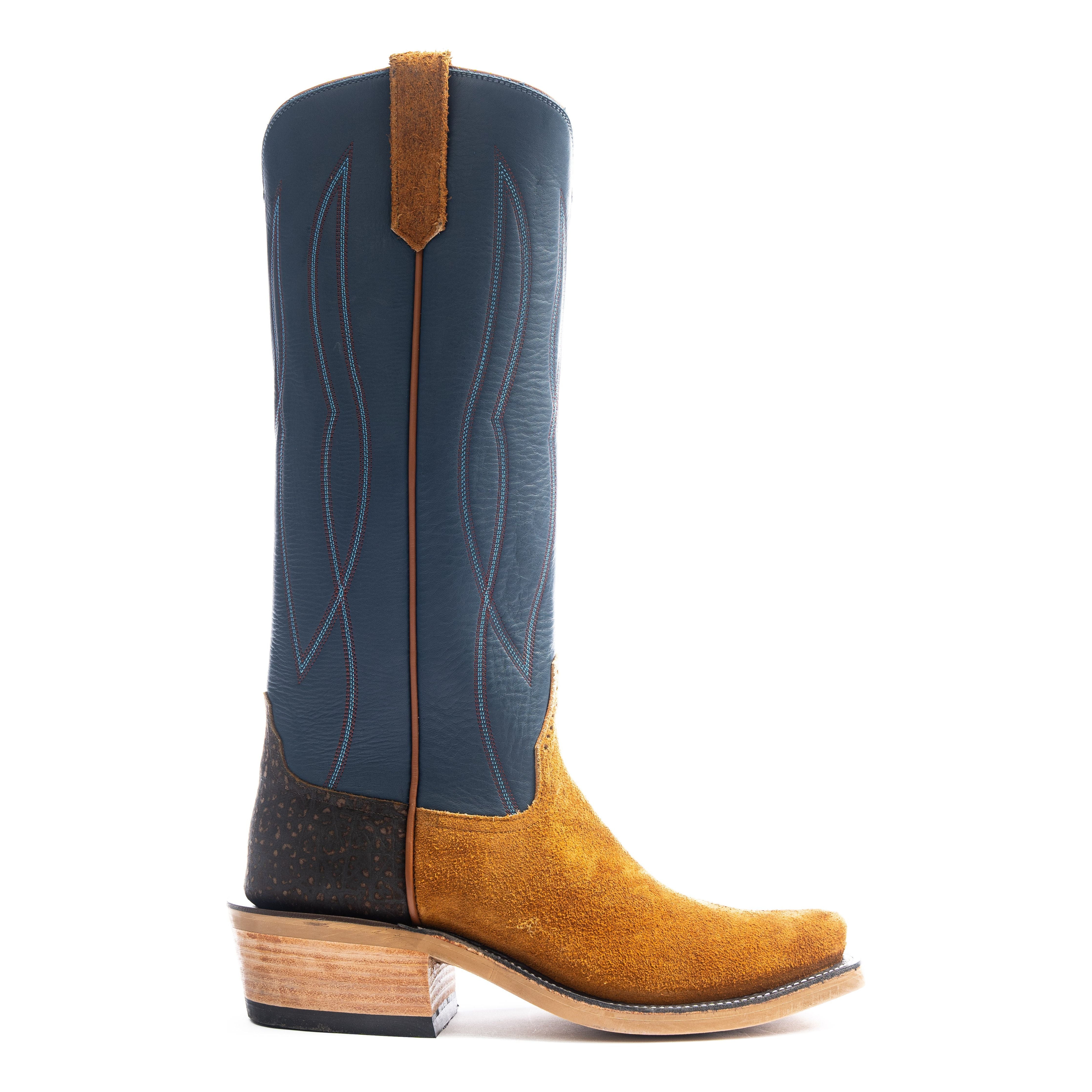 Rios Rust Crazyhorse Reverse with 16" Navy Waxy Kansas Tops R9030 - Crazy House Western Wear