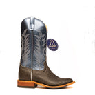 Anderson Bean Gray Safari Buffalo with 13" Blue Luster Kidskin Top - Crazy House Western Wear