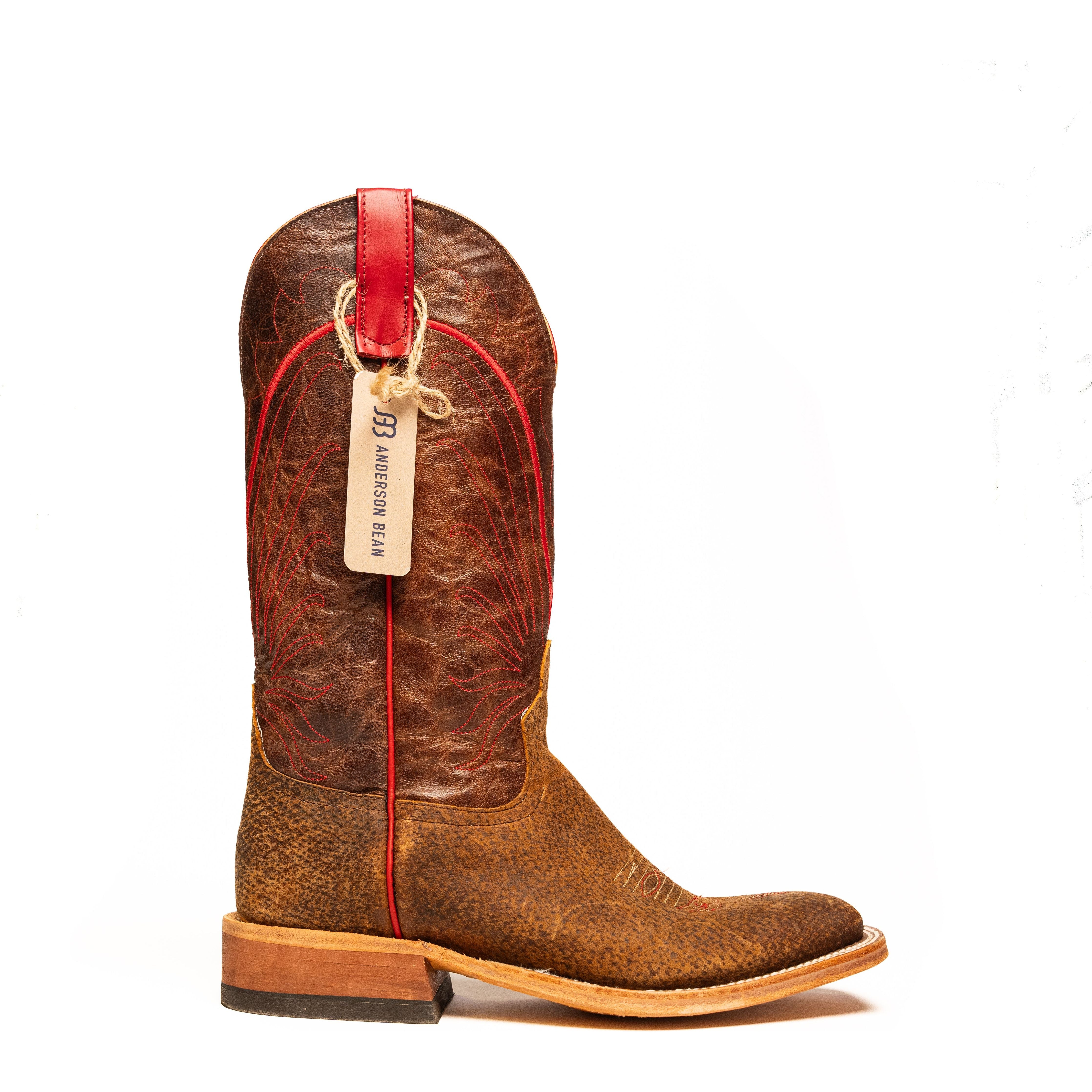 Anderson Bean Tag Boar with 13" Red Stitch Top S3010 - Crazy House Western Wear