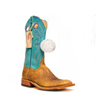 Anderson Bean Distressed Buffalo with 13" Turquoise Sinsation Top - Crazy House Western Wear