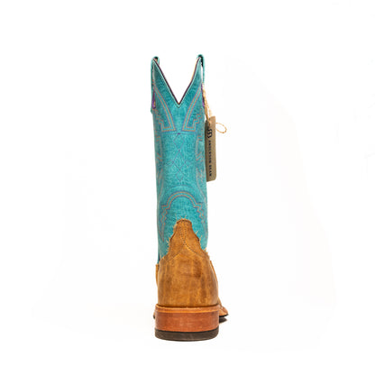 Anderson Bean Distressed Buffalo with 13" Turquoise Sinsation Top - Crazy House Western Wear