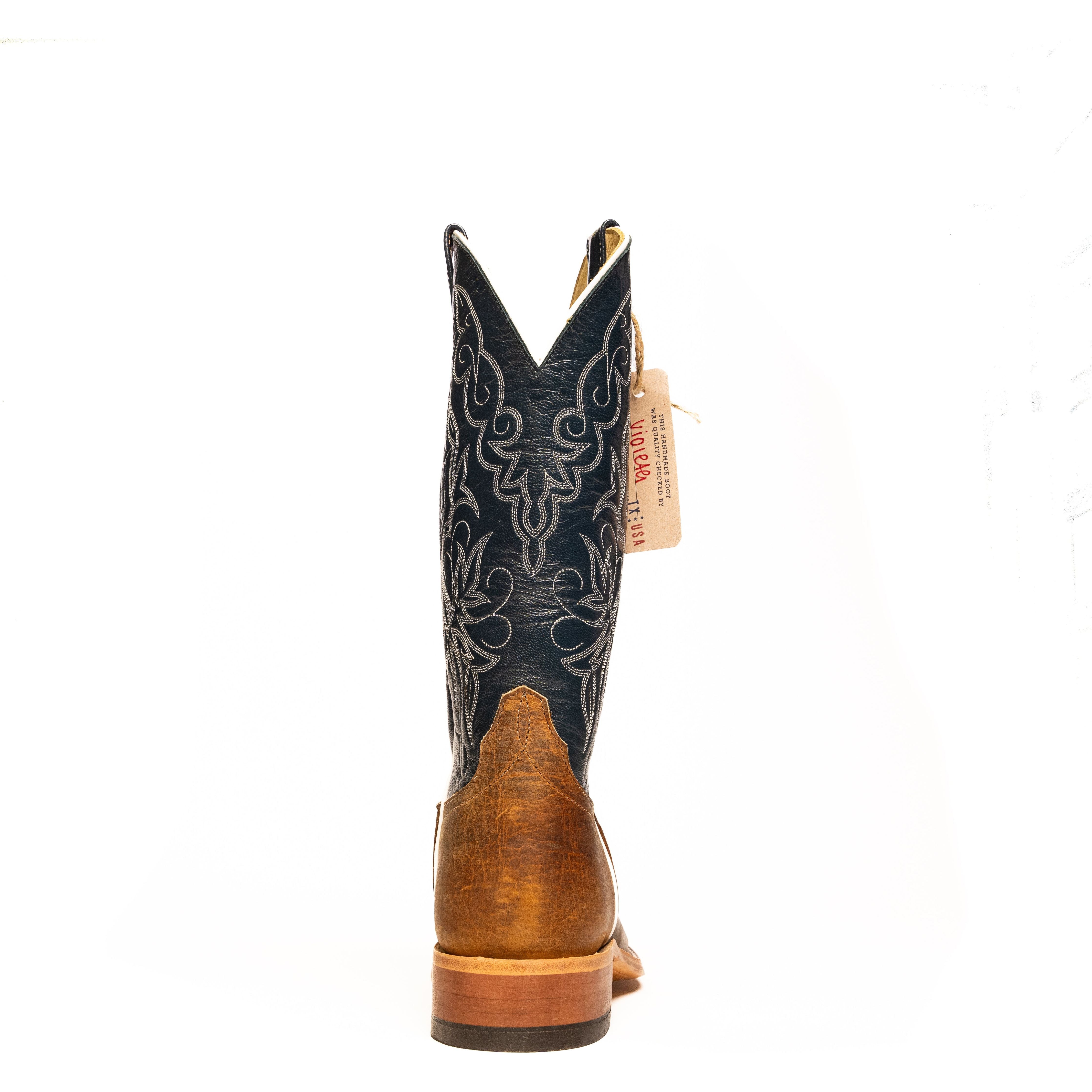 Anderson Bean Distressed American Buffalo with 13" Navy Glove Top S1107 - Crazy House Western Wear