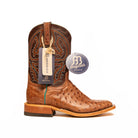 Anderson Bean Rum Brown Ostrich with 10" Brass Explosion Top - Crazy House Western Wear