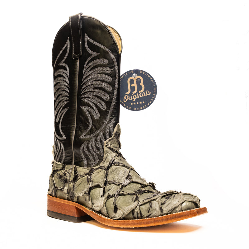 Anderson Bean Gray T Big Bass with 13" Black Glove Top - Crazy House Western Wear