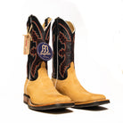 Anderson Bean Mesquite Rust Crazy Horse with 13" Essex Blue Kidskin Top - Crazy House Western Wear