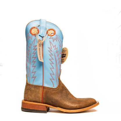 Anderson Bean Natural Brahma with 13" Sea Salt Deercow Top - Crazy House Western Wear