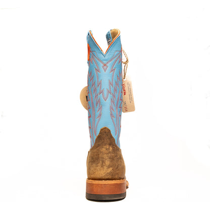 Anderson Bean Natural Brahma with 13" Sea Salt Deercow Top - Crazy House Western Wear
