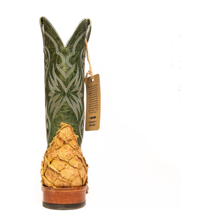 Anderson Bean Antique Saddle Big Bass with 13" Emerald Explosion Top - Crazy House Western Wear