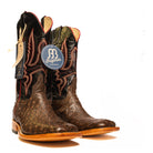 Anderson Bean Kango Tobacco Full Quill Ostrich with 13" Black Glove Top - Crazy House Western Wear