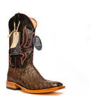 Anderson Bean Kango Tobacco Full Quill Ostrich with 13" Black Glove Top - Crazy House Western Wear