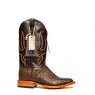 Anderson Bean Kango Tobacco Full Quill Ostrich with 13" Black Glove Top - Crazy House Western Wear