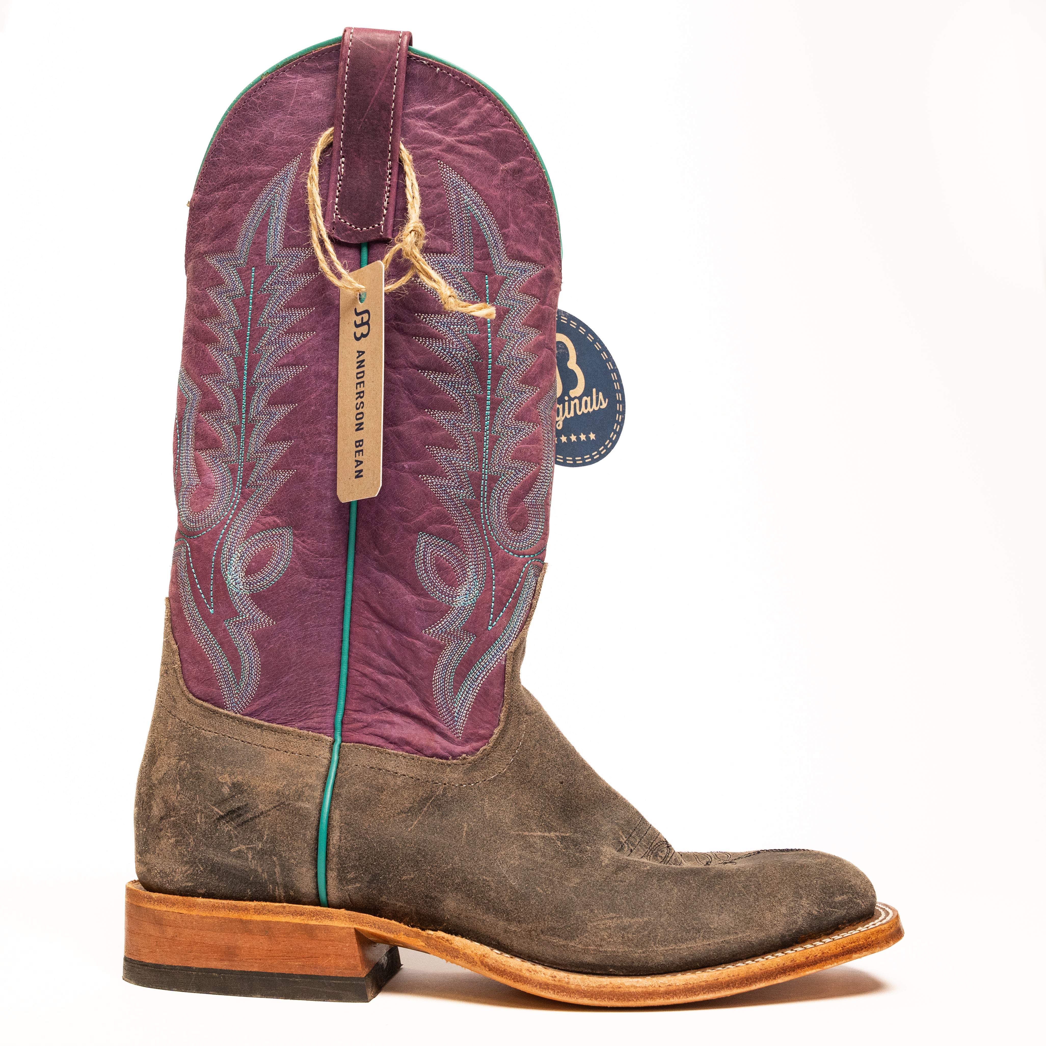 Anderson Bean After Dark Waxy Kudu with 13" Velvet Buffamon Top - Crazy House Western Wear