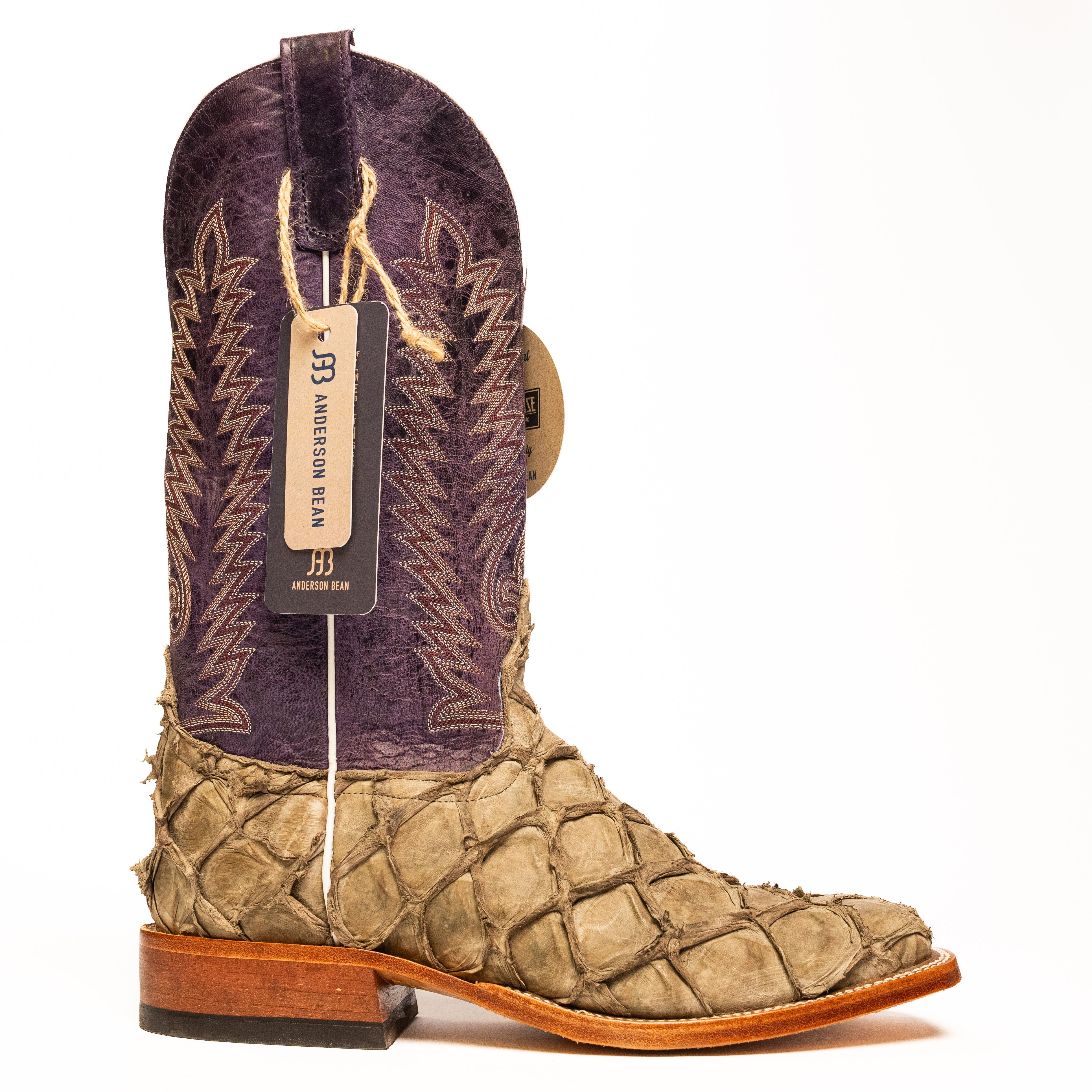 Anderson Bean Gray Matte Big Bass with 13" Purple Sinsation Top - Crazy House Western Wear