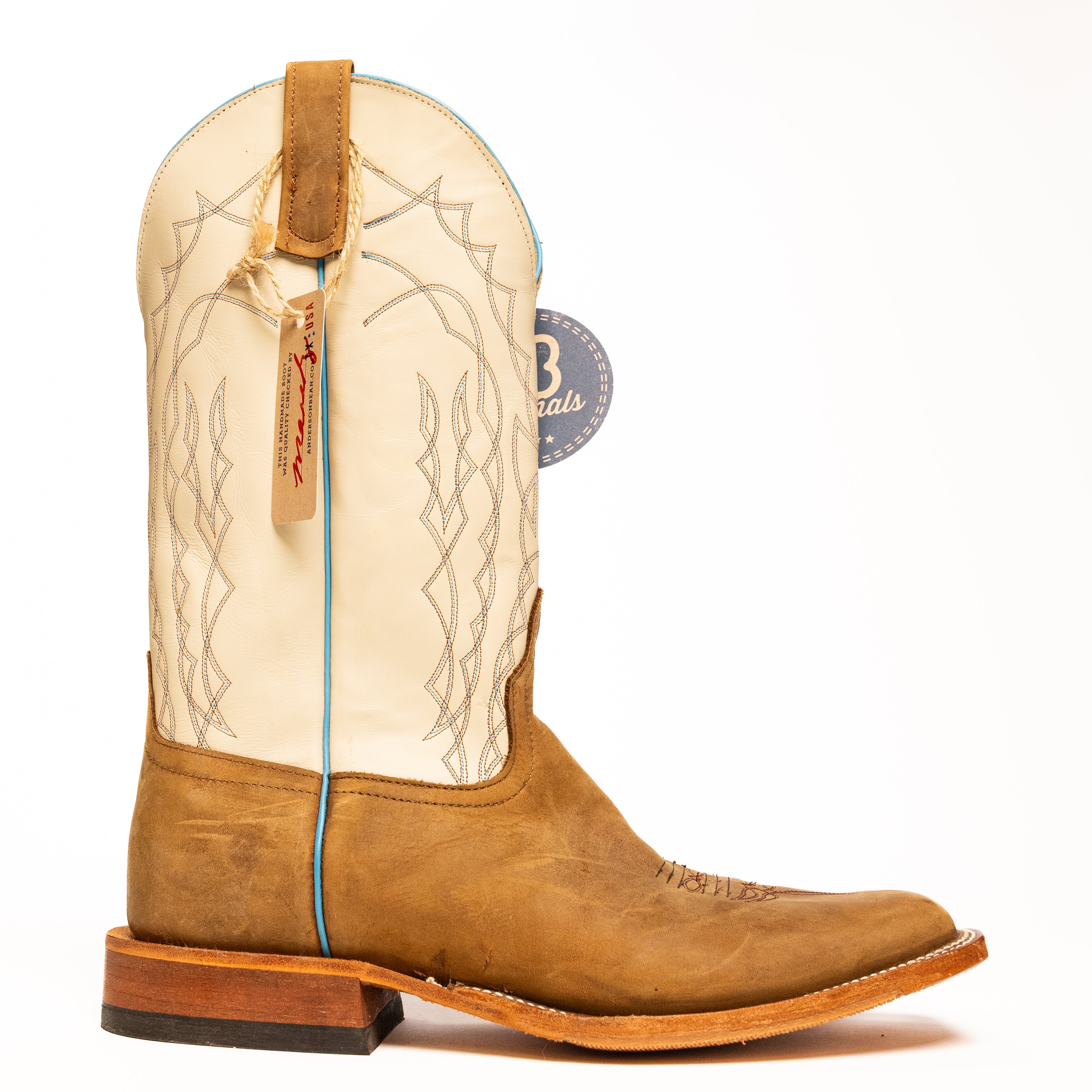 Anderson Bean Oakwood Crazyhorse 13" with Bone Glove Top - Crazy House Western Wear