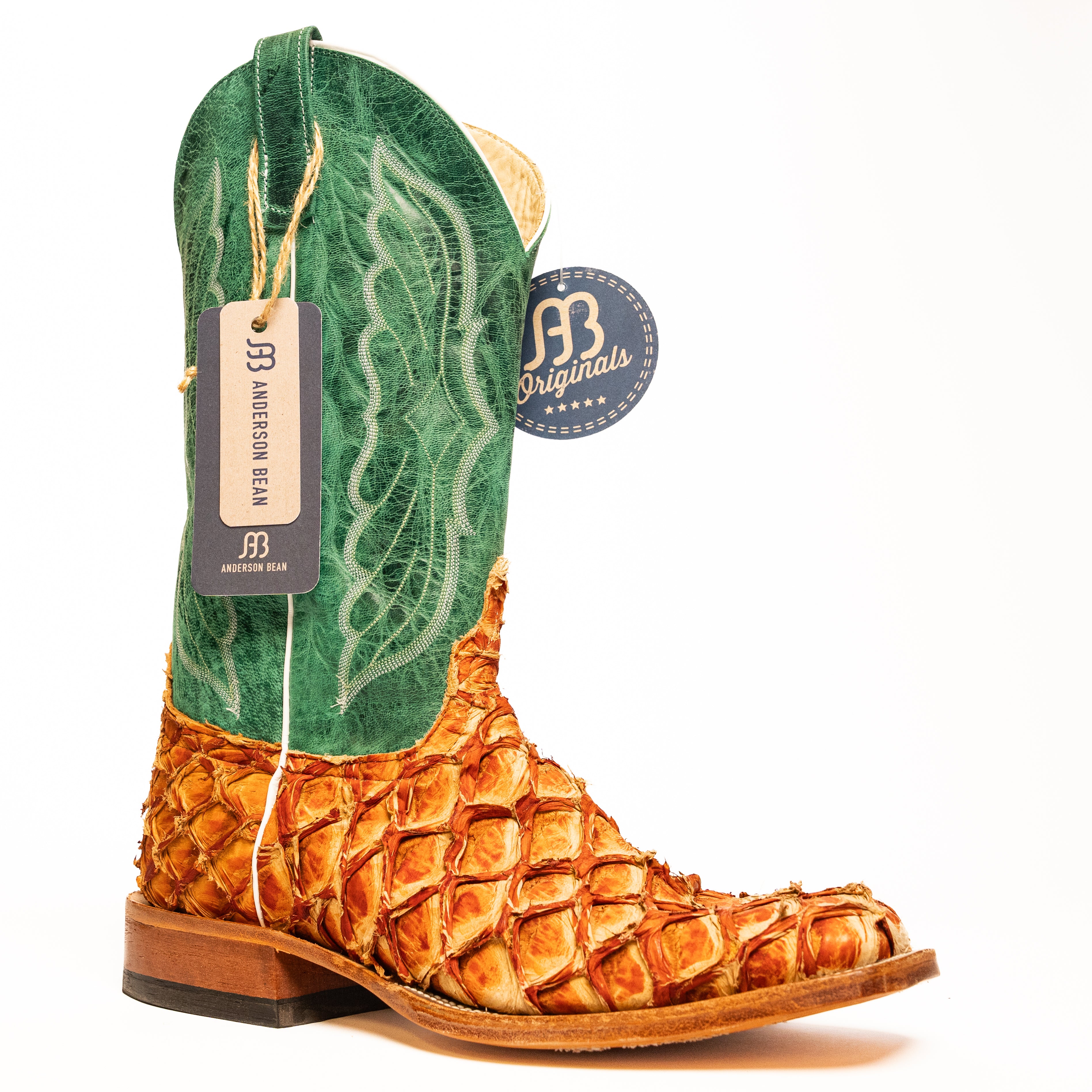 Anderson Bean Cognac Matte Big Bass with 13" Jade Mad Dog Top - Crazy House Western Wear