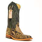 Anderson Bean Natural Matte Giant Python with 13" Dark Green Top - Crazy House Western Wear
