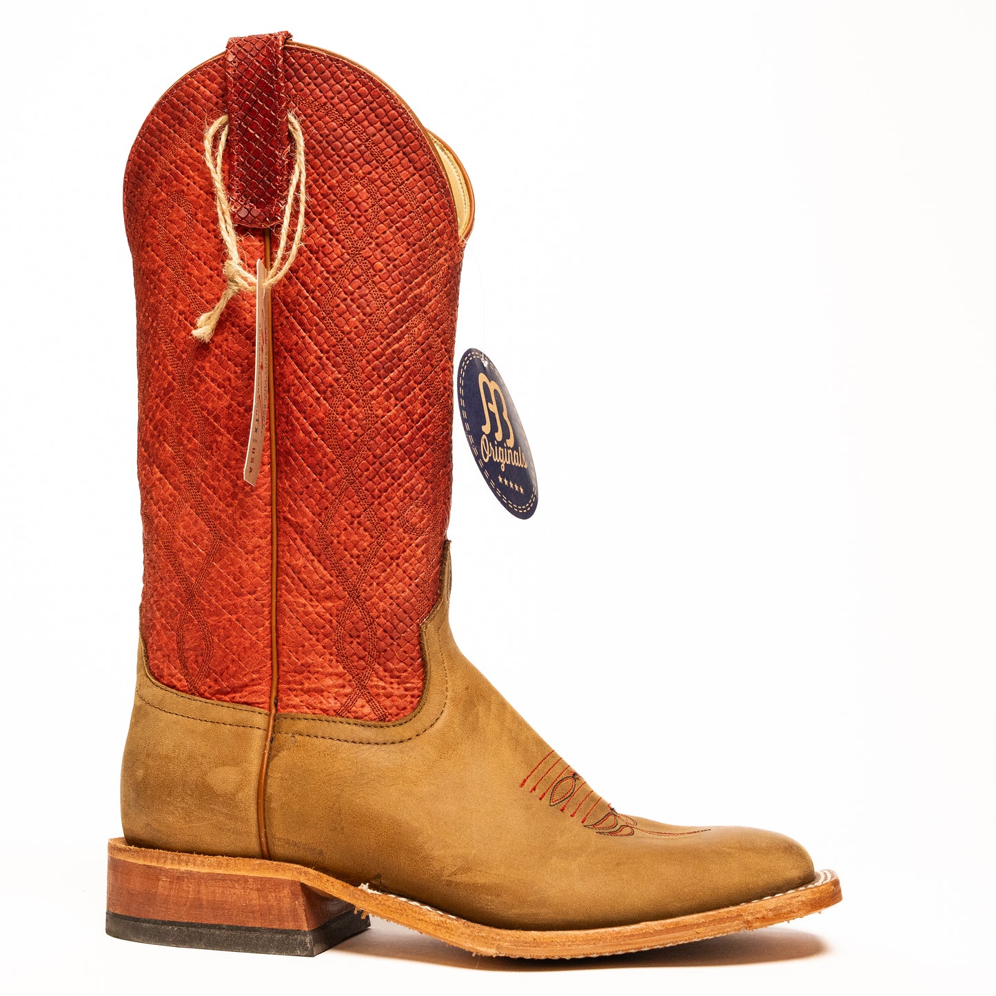Anderson Bean Oakwood Crazy Horse with Red Chex Top - Crazy House Western Wear