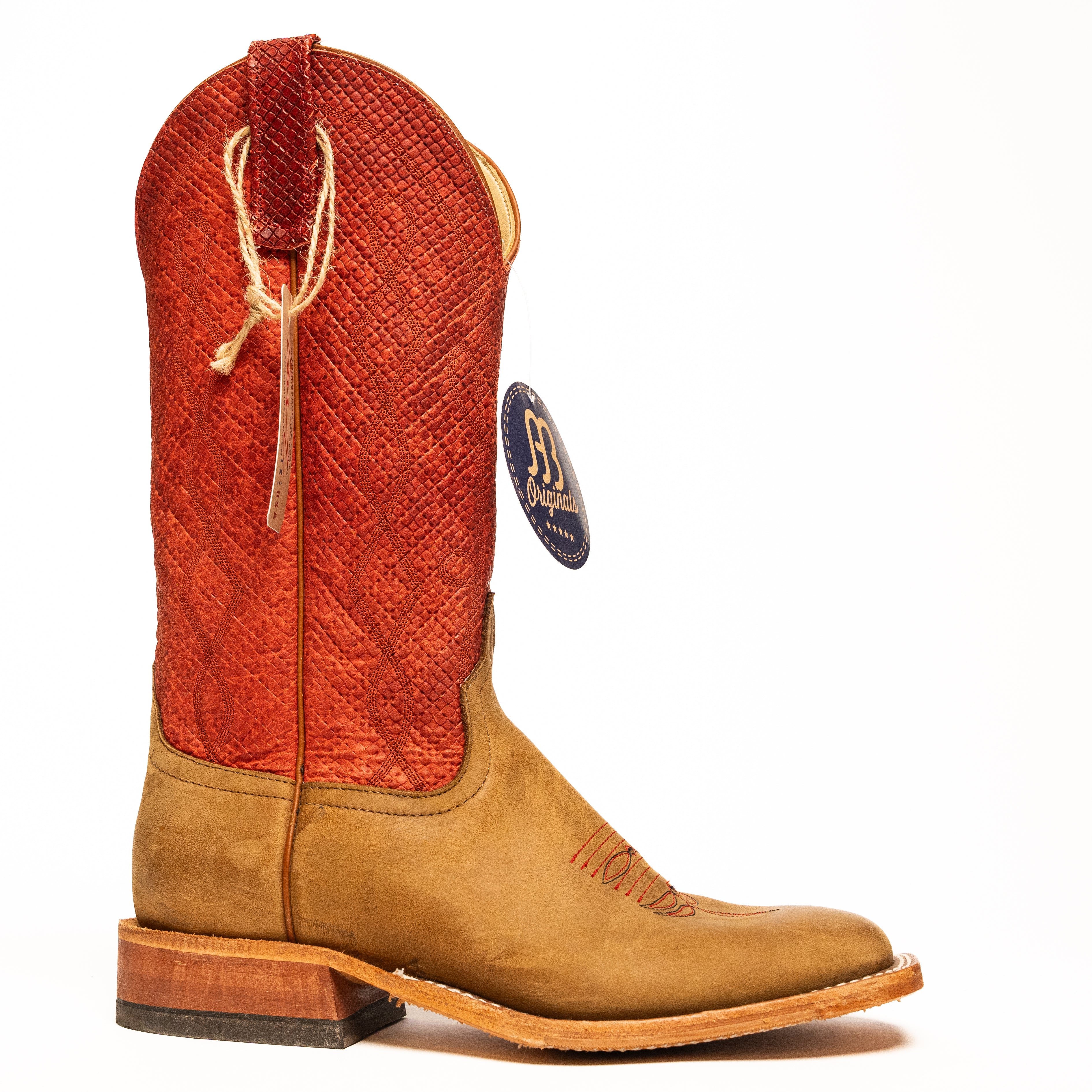 Anderson Bean Oakwood Crazy Horse with 13" Red Chex Top - Crazy House Western Wear