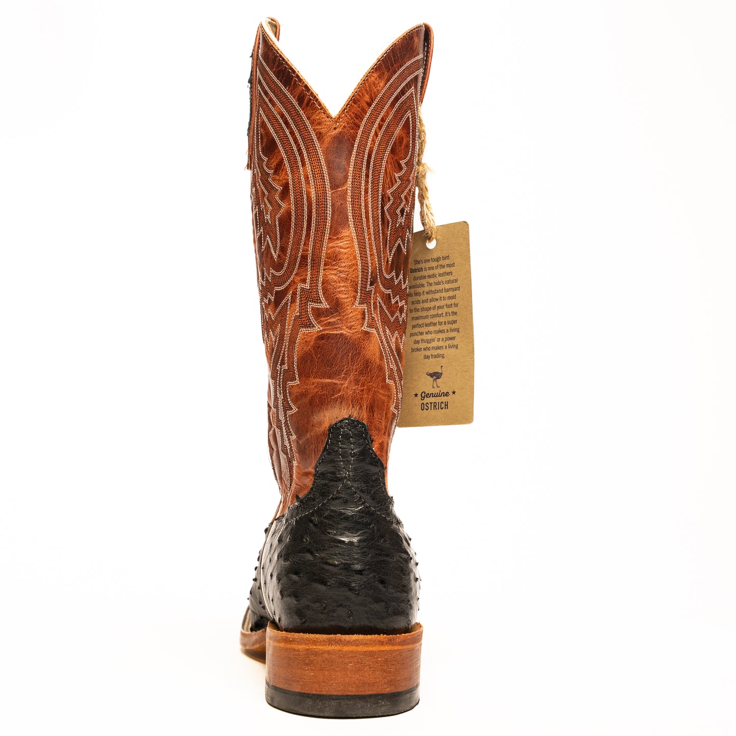 Anderson Bean Black Full Quill Ostrich with Rust Lava Top S1098 - Crazy House Western Wear
