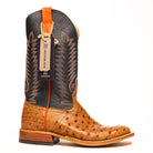 Anderson Bean Brandy Bruciato Full Quill Ostrich with 13" Burnished Navy Calf Top S3016 - Crazy House Western Wear