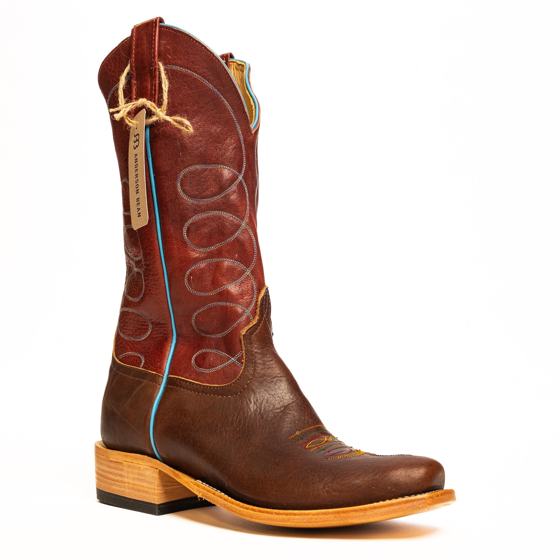 Anderson Bean Cordovan Bison with 13" Navajo Tops - Crazy House Western Wear