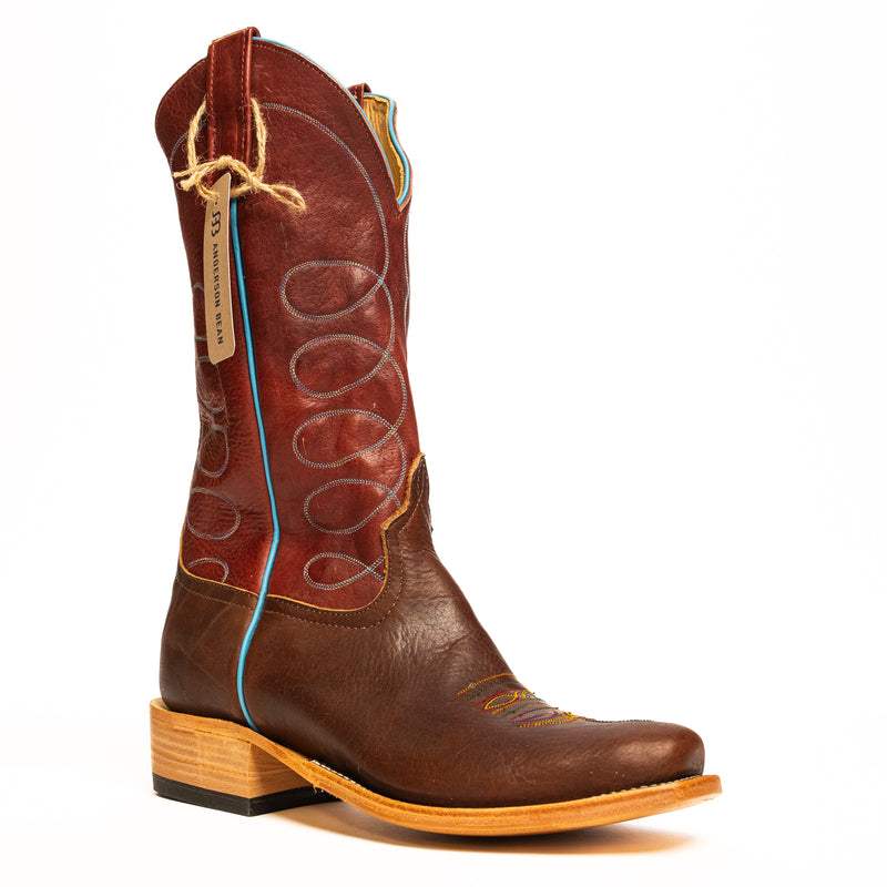 Anderson Bean Cordovan Bison with 13" Navajo Tops - Crazy House Western Wear