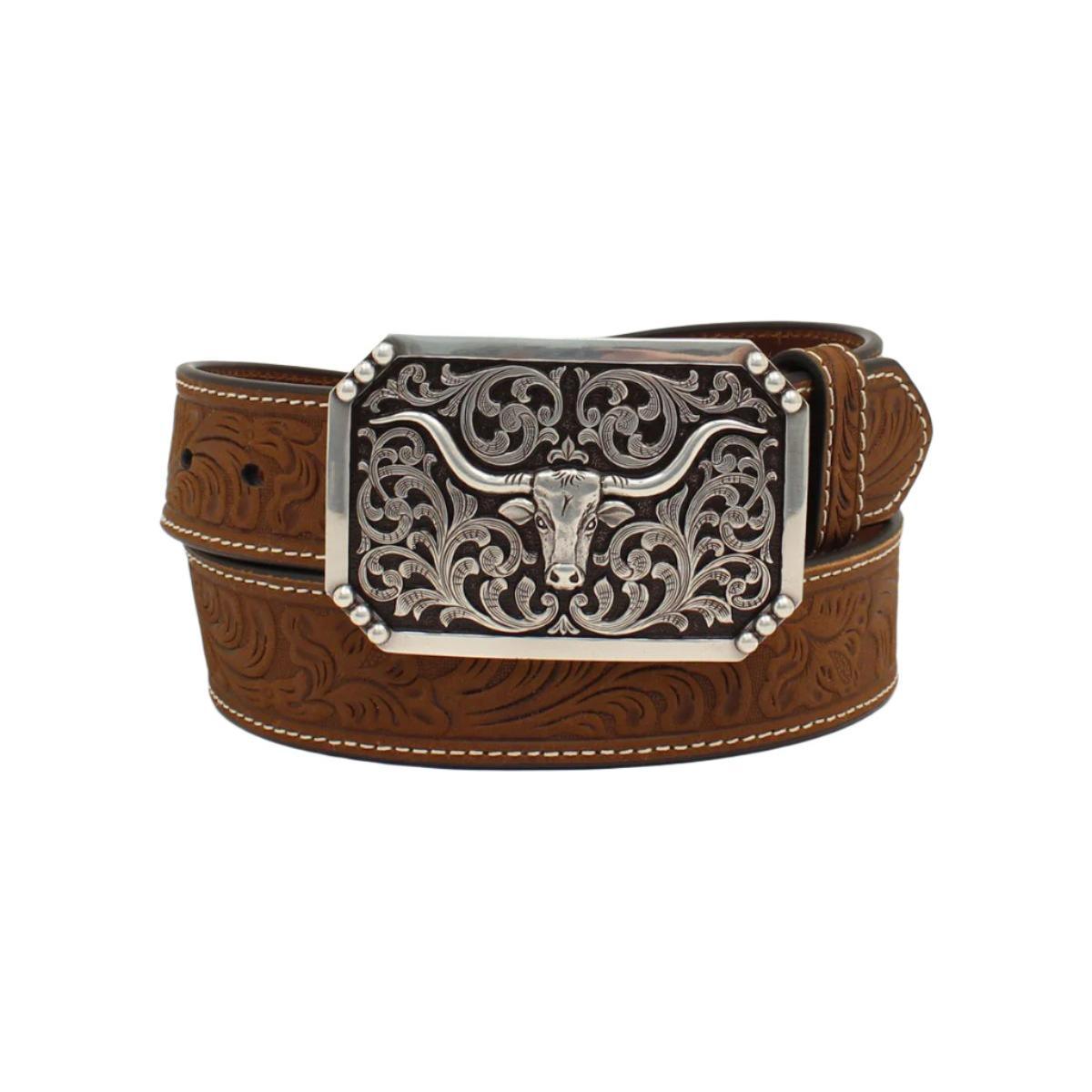 Men's 3D Western Floral Tooled Belt D100012102 - Crazy House Western Wear
